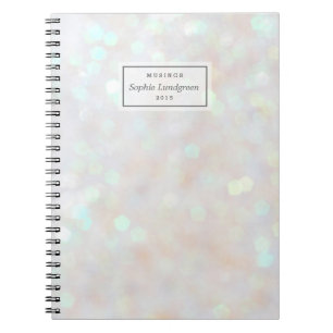 White Confetti Lights Personalised Notebook