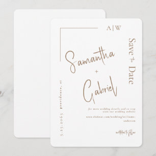 White Contemporary Wedding Save the Date