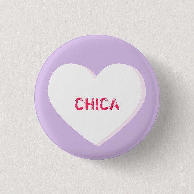 White Conversation Heart Template 3 Cm Round Badge (Front)