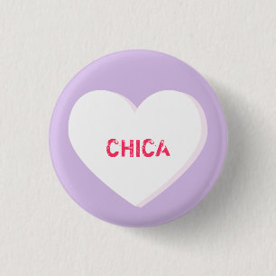 White Conversation Heart Template 3 Cm Round Badge