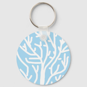 White coral eco ocean blue and white key ring