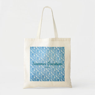 White corals on blue background tote bag