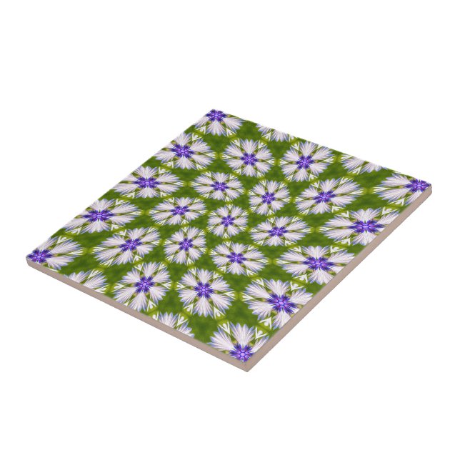 White Cornflowers Pattern Tile (Side)