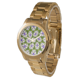 White Cornflowers Pattern Watch