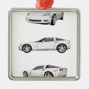 White Corvette: Metal Tree Decoration