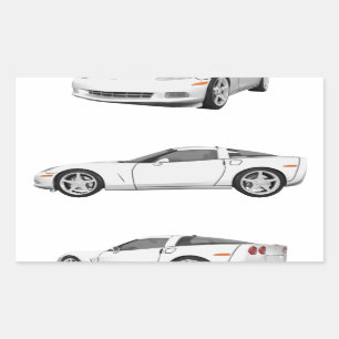 White Corvette: Rectangular Sticker