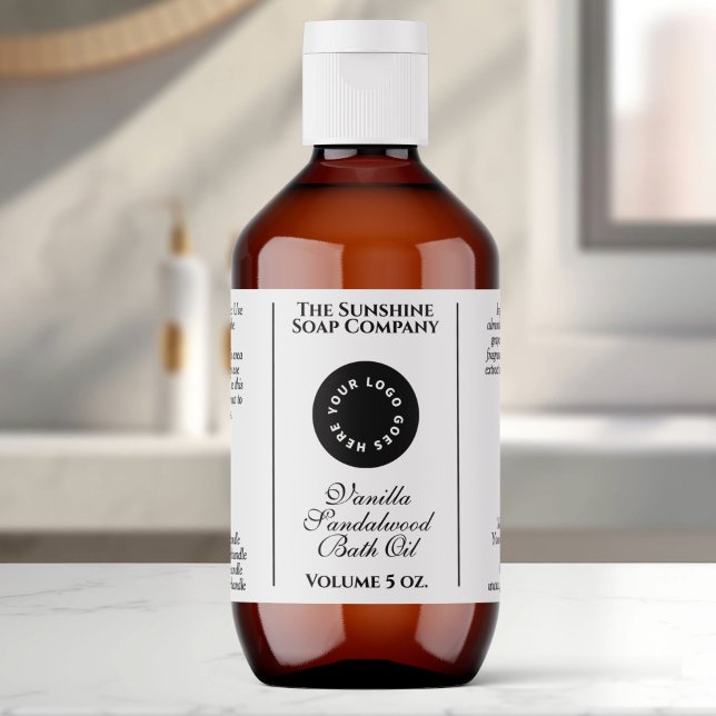 White Cosmetics Bottle label with logo (Creator Uploaded)