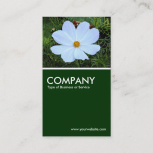 White Cosmos - Dark Green Business Card
