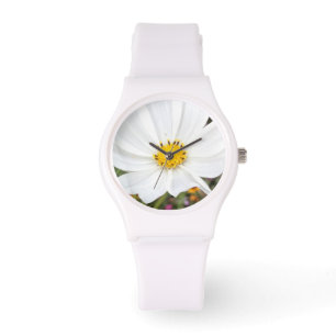 White Cosmos Flower Garden Women's Watch