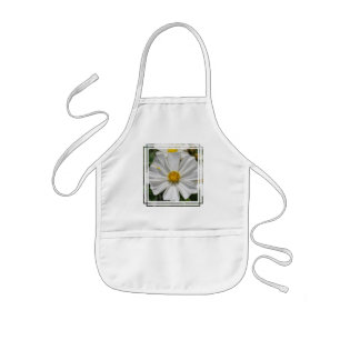 White Cosmos Flower Small Apron