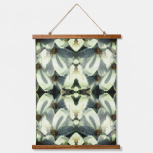 White Cosmos Flowers Abstract Art Hanging Tapestry