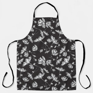 White cosmos flowers: isolated pattern. apron