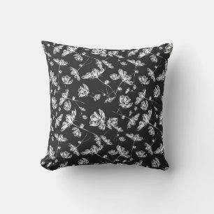 White cosmos flowers: isolated pattern. cushion