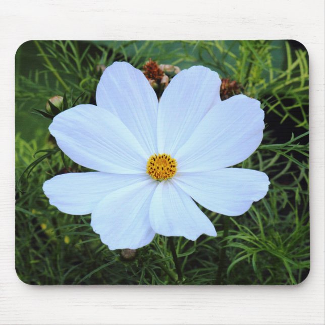 White Cosmos Mouse Pad (Front)