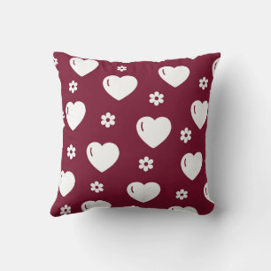 White Cosy Modern Romantic Chic Stylish Heart Cushion