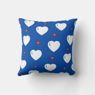 White Cosy Modern Romantic Chic Stylish Heart  Cushion