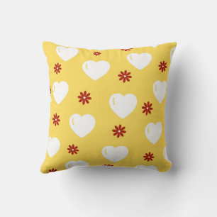 White Cosy Modern Romantic Chic Stylish Heart  Cushion
