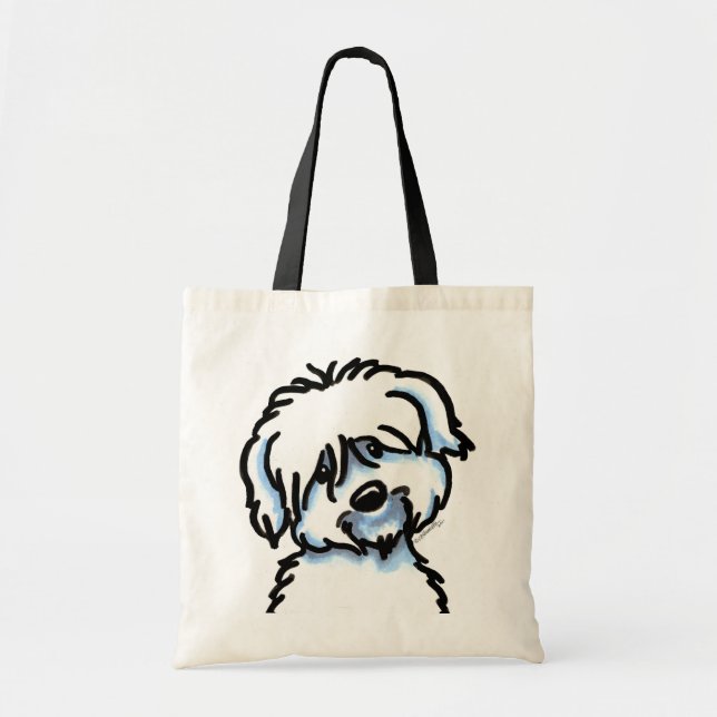 White Coton de Tulear Face Tote Bag (Front)