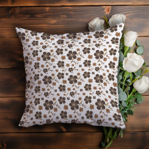 White Cottagecore Floral pattern Cushion