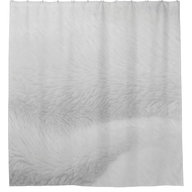 White cotton texture fabric shower curtain (Front)