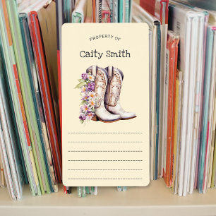 White Cowgirl Boots with Flowers property of 