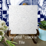 White Crackled - Look Vintage Antique Backsplash Tile<br><div class="desc">This crackled-glaze-look ceramic tile has gradient grey faux crackle on a white background. Looks like a handmade,  crafts piece with a decorative yet neutral look. Perfect as an accent on its own or combined with other tile motifs in a backsplash installation. Art & design by Tuzi Williams.</div>
