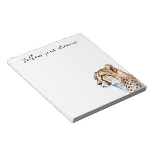White Cream Cheetah Notepad