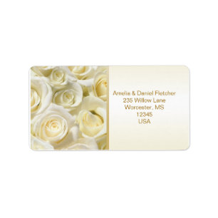 White-cream roses Address Label