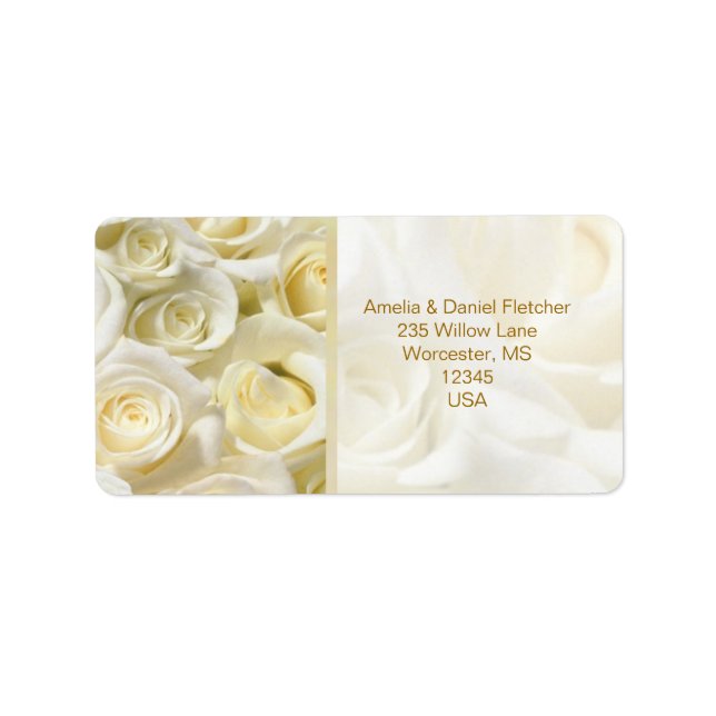 White-cream roses Address Label (Front)