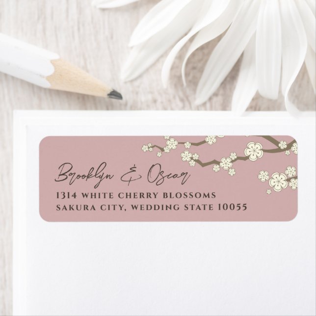 White Cream Sakura Cherry Blossoms Asian Wedding (Insitu)