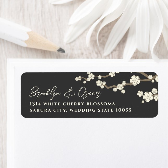 White Cream Sakura Cherry Blossoms Asian Wedding (Insitu)