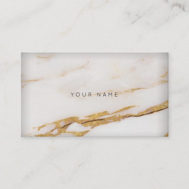 White Creamy Foxier Sepia Gold Grey Marble Vip Business Card (Front)