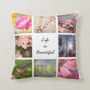 White Create Your Own Photo Collage Cushion