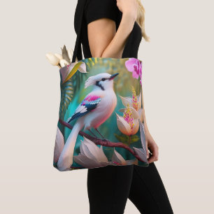 White Crested Blush Chested Fantasy Bird Tote Bag
