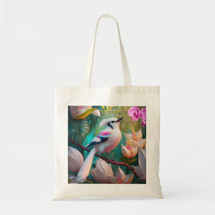 White Crested Blush Chested Fantasy Bird Tote Bag
