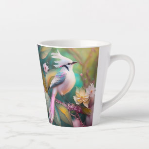White Crested Blush Tail Jay Fantasy Bird Latte Mug