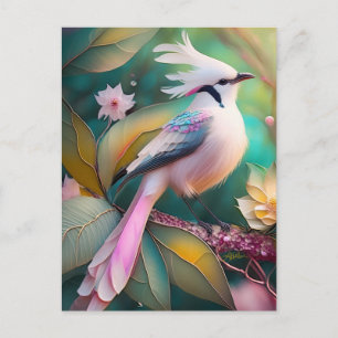 White Crested Blush Tail Jay Fantasy Bird Postcard