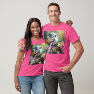 White Crested Blush Tail Jay Fantasy Bird T-Shirt