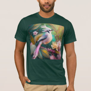 White Crested Blush Tail Jay Fantasy Bird T-Shirt