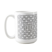 White Crochet Granny Square Coffee Mug