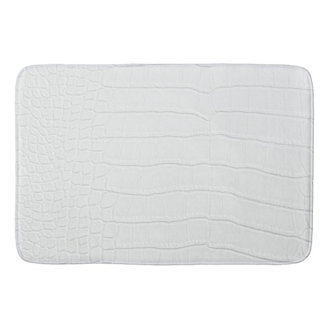 White Crocodile Skin Print Bath Mat (Front)