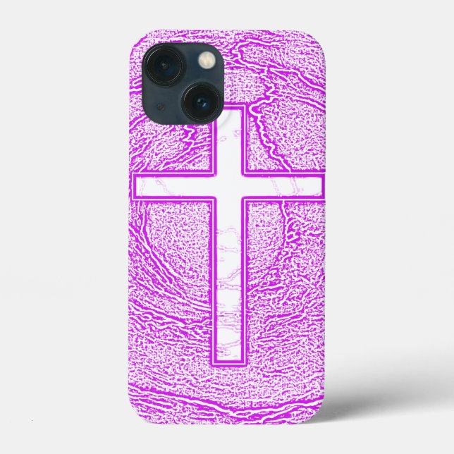 WHITE CROSS HIGHLIGHTED IN PINK Case-Mate iPhone CASE (Back)
