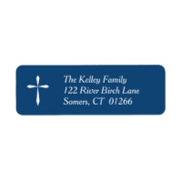 White Cross Religious Address Label, Navy
