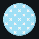 White cross stitches on baby blue magnet<br><div class="desc">White cross stitches on baby blue</div>