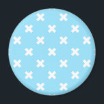 White cross stitches on baby blue magnet<br><div class="desc">White cross stitches on baby blue</div>