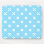 White cross stitches on baby blue mouse pad<br><div class="desc">White cross stitches on baby blue</div>