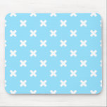 White cross stitches on baby blue mouse pad<br><div class="desc">White cross stitches on baby blue</div>