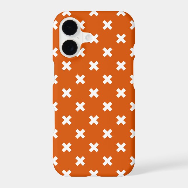 White cross stitches on burnt orange (Back)