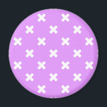 White cross stitches on lilac magnet<br><div class="desc">White cross stitches on lilac</div>