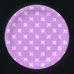 White cross stitches on lilac paper plate<br><div class="desc">White cross stitches on lilac</div>